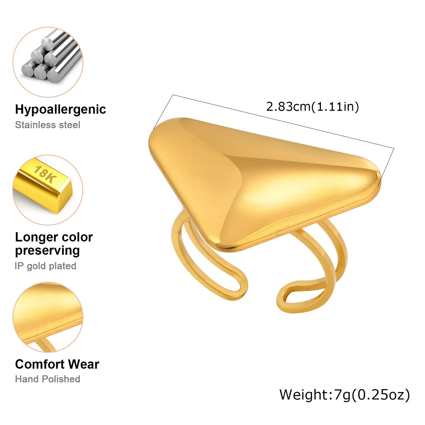Vnox Stainless Steel Open Ring,Minimalist Irregular Bow Star Sunflower Plant Elements Curved Ring,Finger Jewelry Cute Gifts