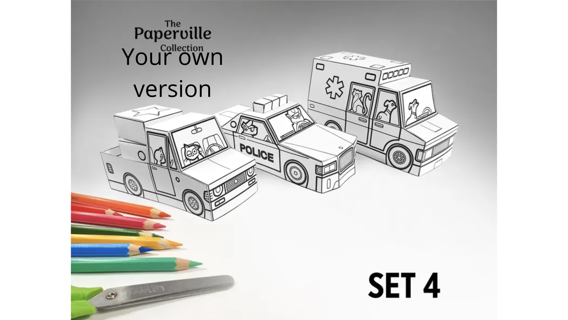 Paper Toy Cars Printable Activity Sheets Craft Kit Cut and Color Pages Instant Download PDF Arts Crafts Activity for Kids Digital Homeschool