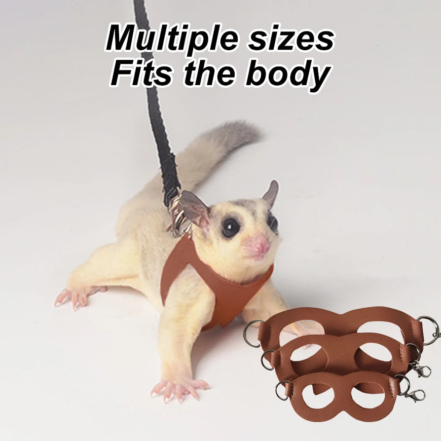 Small Animal Harness & Leash Set | Adjustable Escape-Proof Sugar Glider Gear