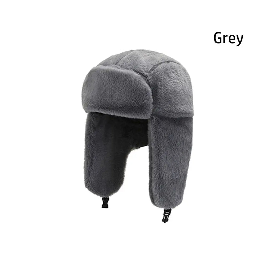 Men Women Thick Plush Bomber Hat Winter Hat Trapper Hats Warm Russian Ushanka Snow Caps Earflap Bonnet