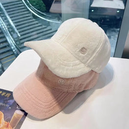 M-standard baseball cap solid color warm plush thick and lightweight adjustable men's and women's autumn and winter styles