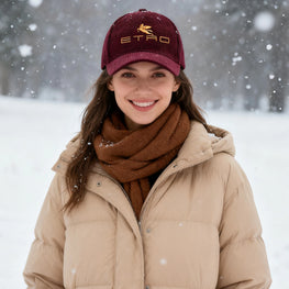 1pc 'E.T.R.O' embroidered corduroy baseball cap, suitable for both men and women, perfect for autumn and winter, casual headwear