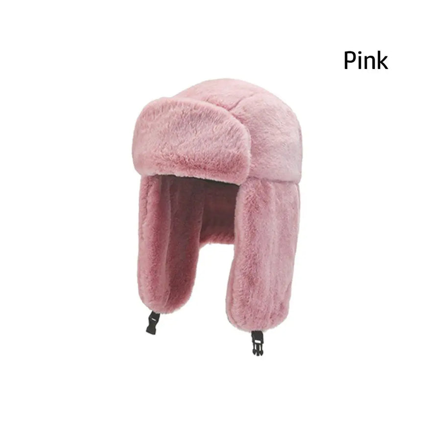 Men Women Thick Plush Bomber Hat Winter Hat Trapper Hats Warm Russian Ushanka Snow Caps Earflap Bonnet