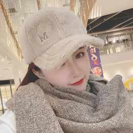1pc Women Outdoor Skiing Warm Winter Knitted Fleece Lining Color Windproof Earflap Hat, Suitable for Cycling Sports,Daily Wear