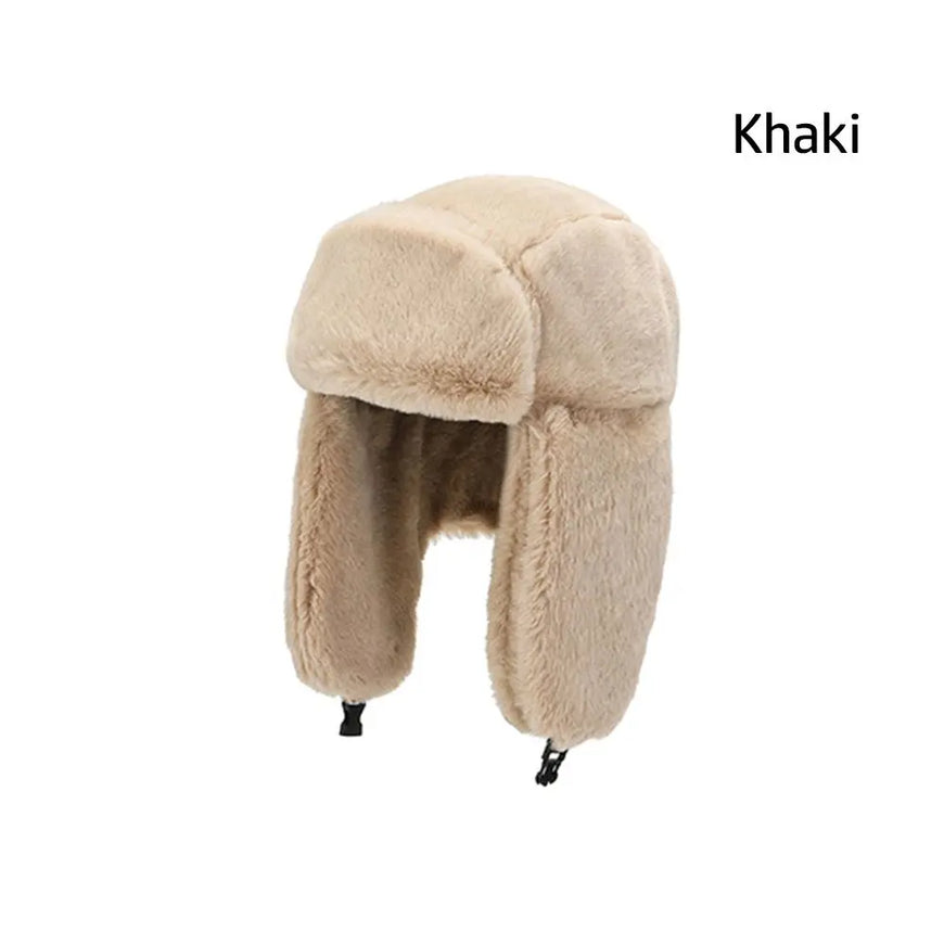 Men Women Thick Plush Bomber Hat Winter Hat Trapper Hats Warm Russian Ushanka Snow Caps Earflap Bonnet