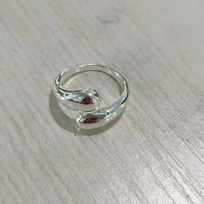 Gold Stainless Steel Open Ring for Women – Double Ball Beads Couple Jewelry