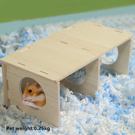 Wooden Hamster Hideout | Natural Small Animal House & Cage Accessory