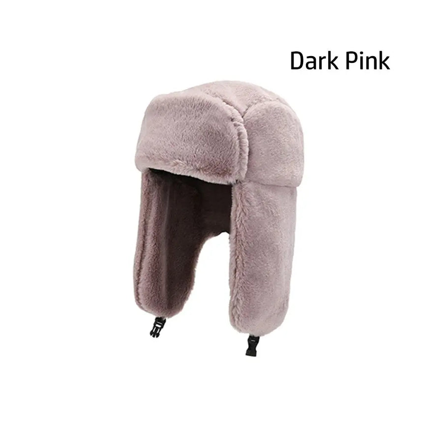 Men Women Thick Plush Bomber Hat Winter Hat Trapper Hats Warm Russian Ushanka Snow Caps Earflap Bonnet