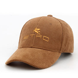 1pc 'E.T.R.O' embroidered corduroy baseball cap, suitable for both men and women, perfect for autumn and winter, casual headwear