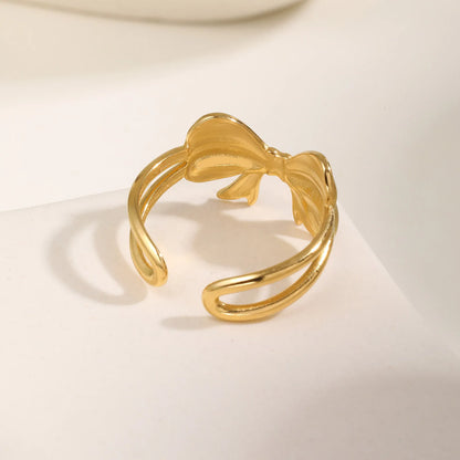 Vnox Stainless Steel Open Ring,Minimalist Irregular Bow Star Sunflower Plant Elements Curved Ring,Finger Jewelry Cute Gifts