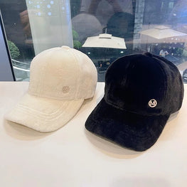 M-standard baseball cap solid color warm plush thick and lightweight adjustable men's and women's autumn and winter styles
