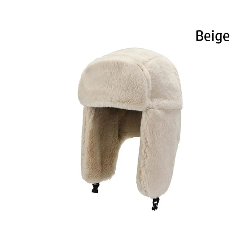 Men Women Thick Plush Bomber Hat Winter Hat Trapper Hats Warm Russian Ushanka Snow Caps Earflap Bonnet