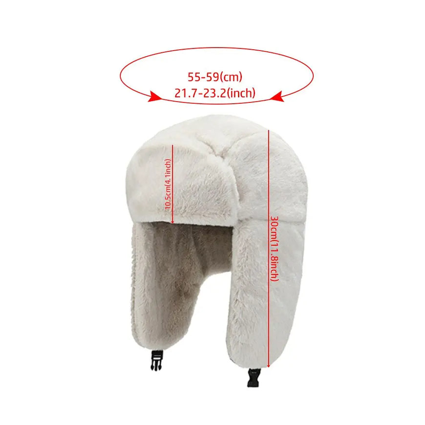 Men Women Thick Plush Bomber Hat Winter Hat Trapper Hats Warm Russian Ushanka Snow Caps Earflap Bonnet