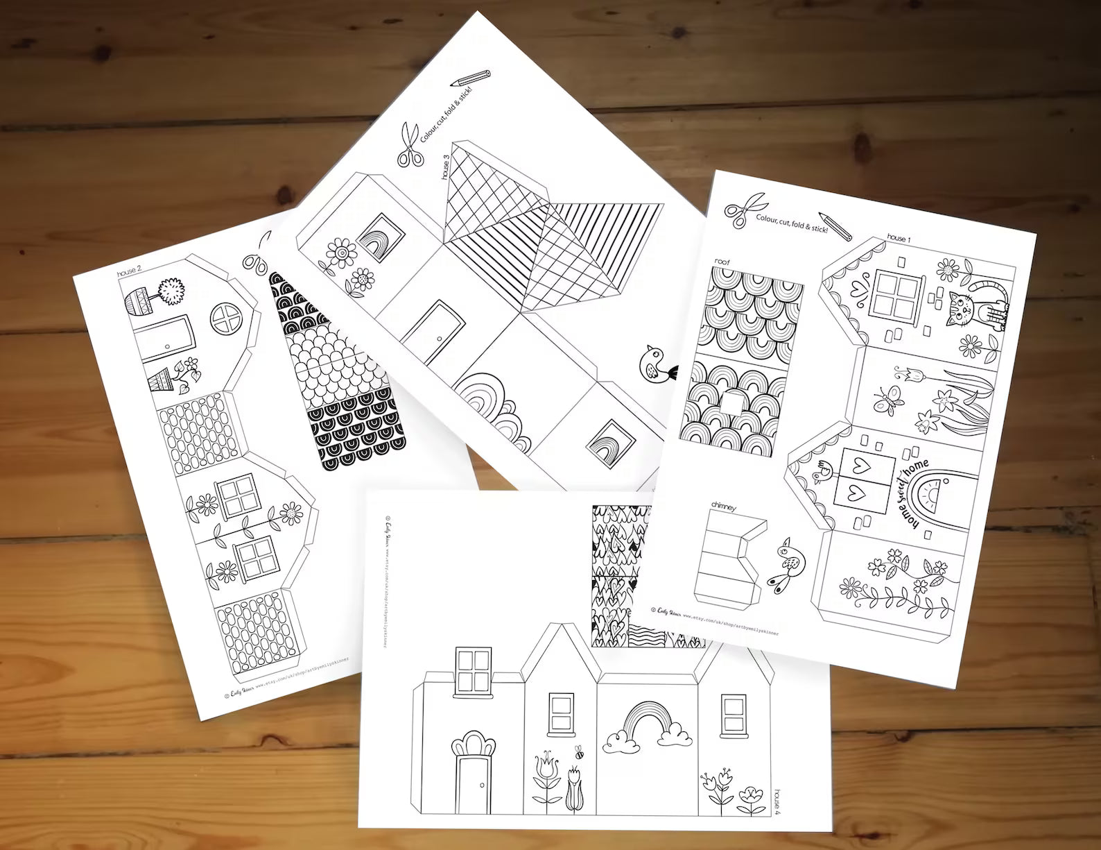 Printable Paper Houses for Kids | Cut, Color & Create Craft Activity