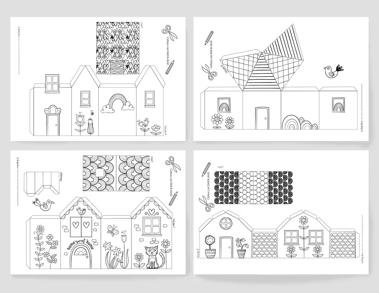 Printable Paper Houses for Kids | Cut, Color & Create Craft Activity