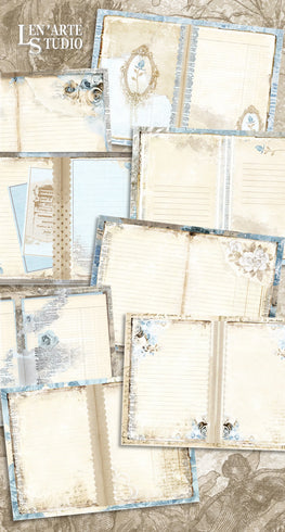 Blank Lined Journal Pages, Junk Journal Kit, Basic Papers, Printable Shabby Pages,Rose Paper Vintage, Collage sheet,Scrapbook Paper, Digital