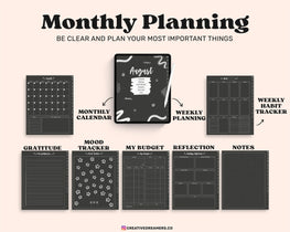 Digital Planner Goodnotes, Dark Digital Planner, Undated Digital Planner, Digital iPad Planner, Notability Planner, Goodnotes Planner
