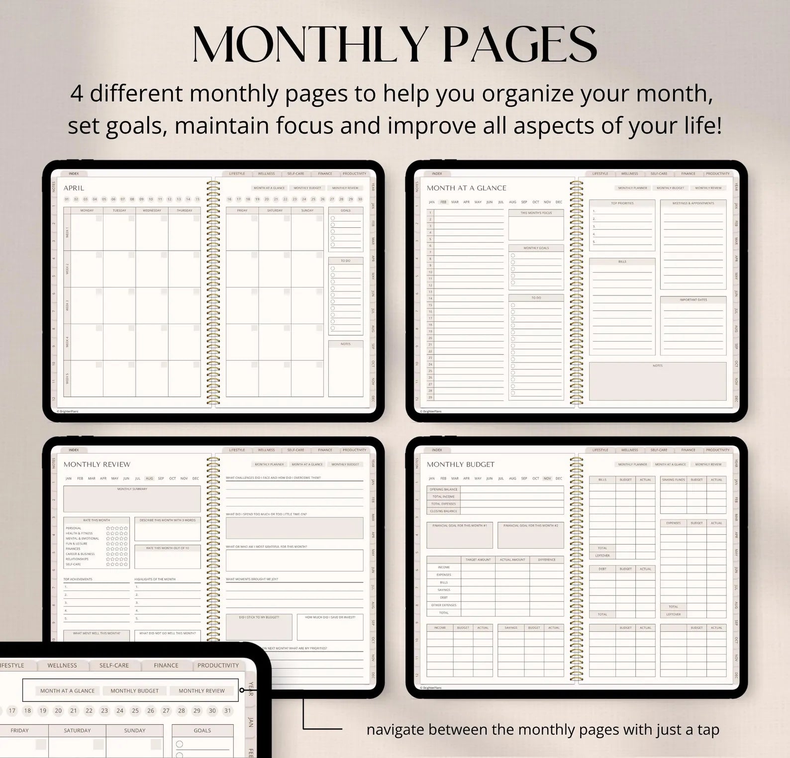 Undated Digital Planner for iPad & Android