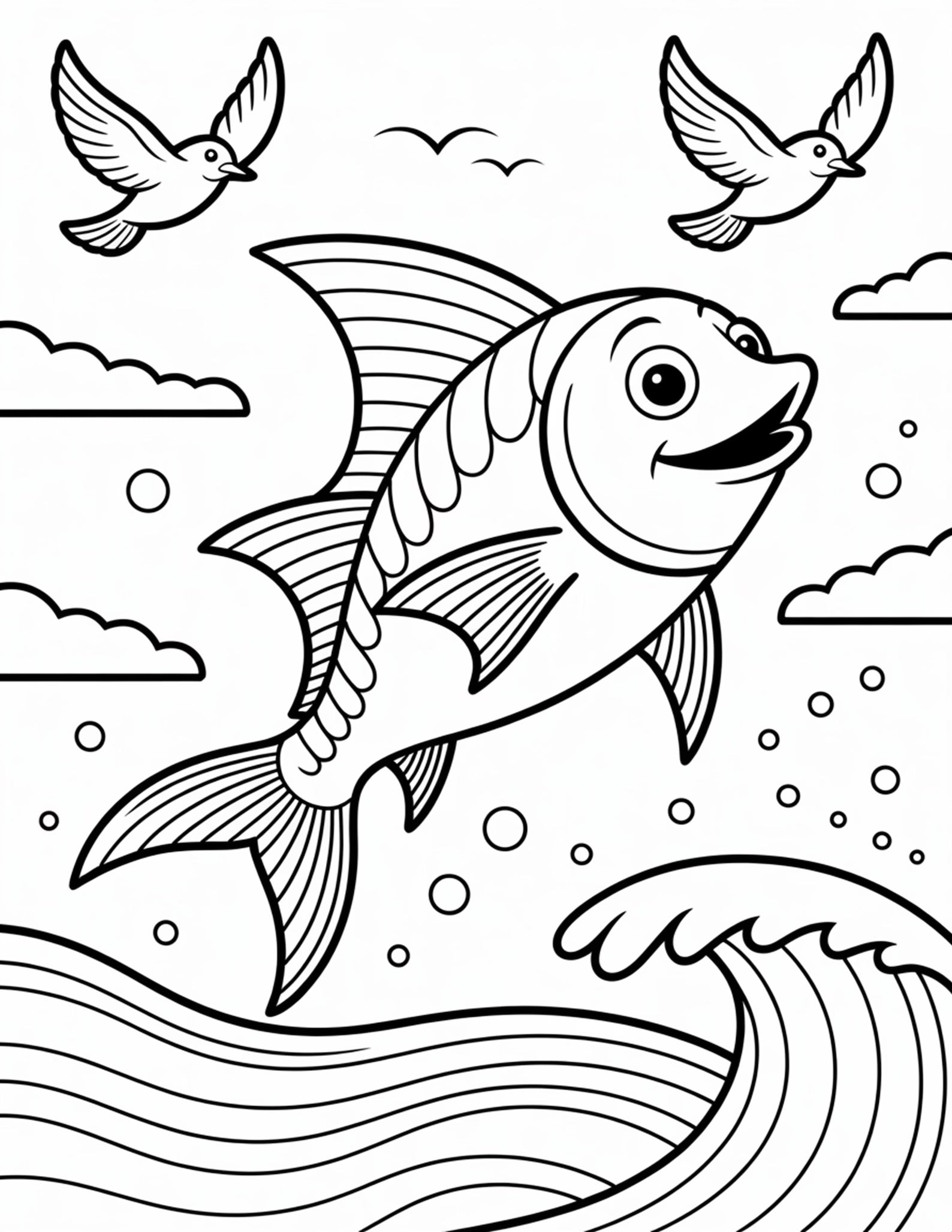 100 Cute Ocean Animals Coloring Page