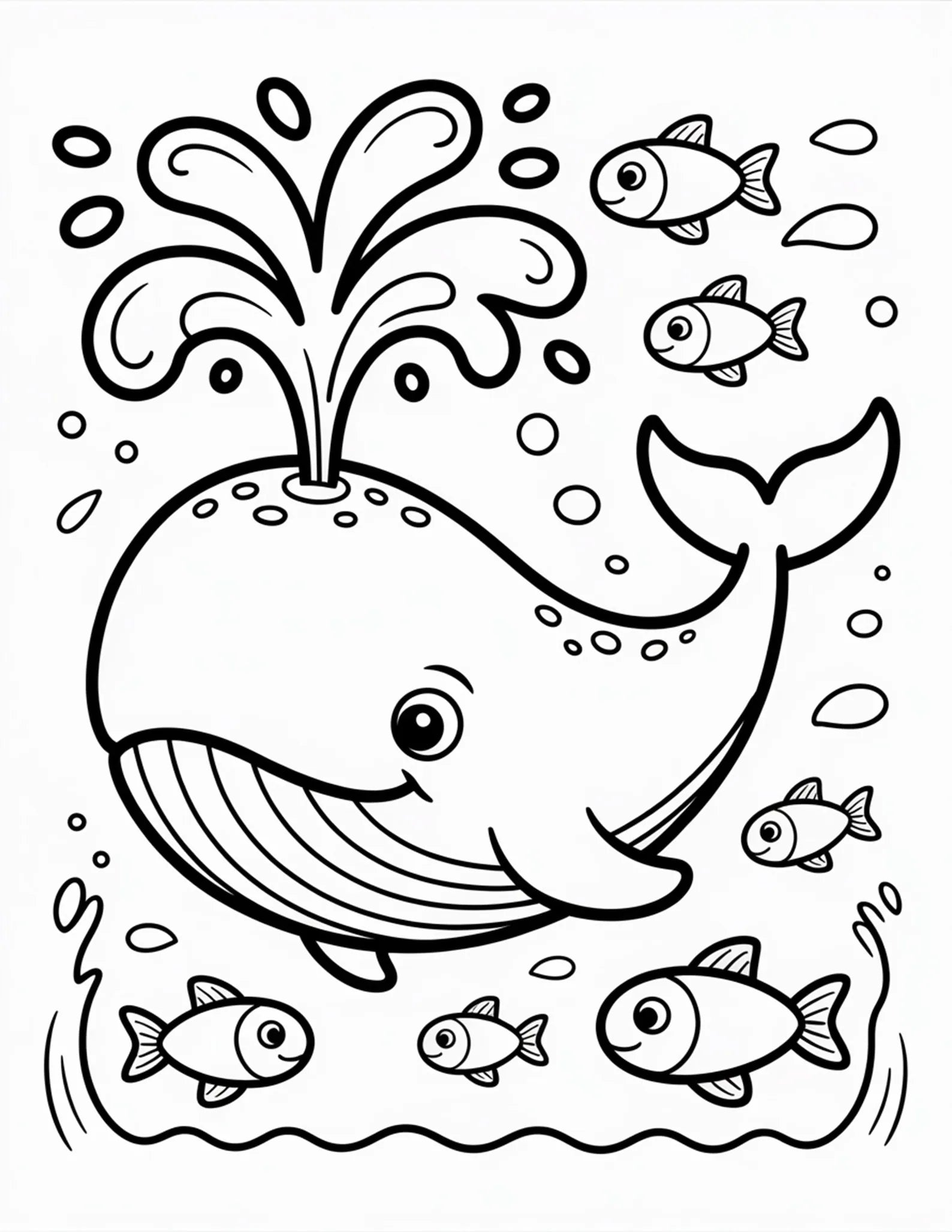 100 Cute Ocean Animals Coloring Page