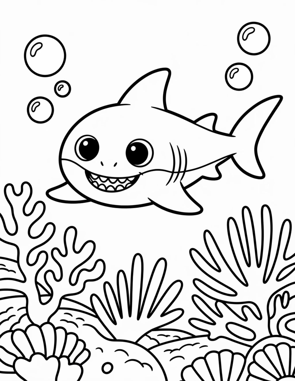 100 Cute Ocean Animals Coloring Page