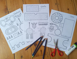 Printable Animal Crafts | Coloring & Cutting Activity for Kids