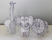 Printable Animal Crafts | Coloring & Cutting Activity for Kids