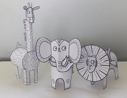Printable Animal Crafts | Coloring & Cutting Activity for Kids