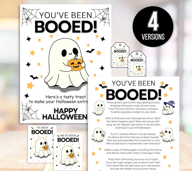 You've Been Boo'd Printable Halloween Kit, I've Been Booed Coworker Edition, You've Been Booed Printable, Halloween Boo Game, Booed Bundle