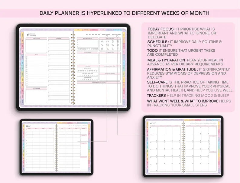 All-in-One Digital Planner 2025, 2026, 2027, Digital Planner, Digital Journal, Digital Goodnotes Template, Weekly, Daily Planner, Notability
