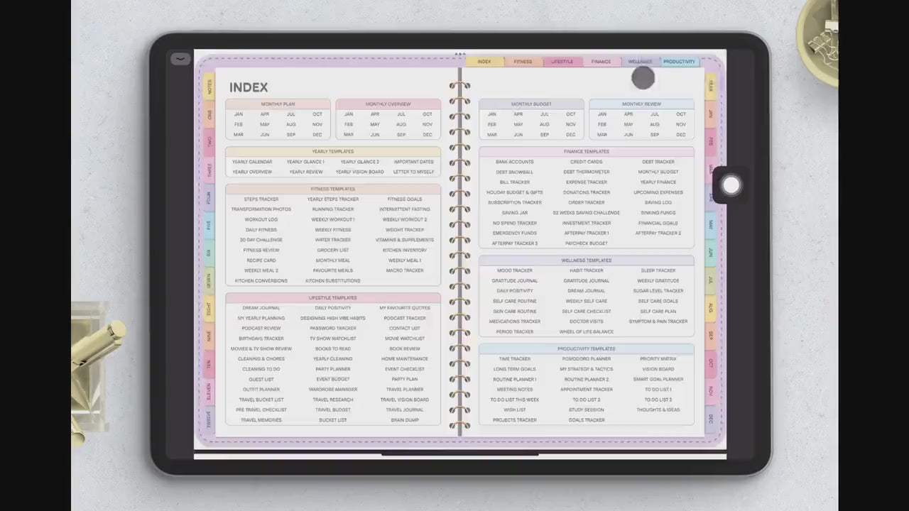All-in-One Digital Planner 2025, 2026, 2027, Digital Planner, Digital Journal, Digital Goodnotes Template, Weekly, Daily Planner, Notability